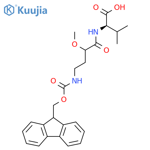 (2R)-2-4-({(9H-fluoren-9-yl)methoxycarbonyl}amino)-2-methoxybutanamido-3-methylbutanoic acid structure