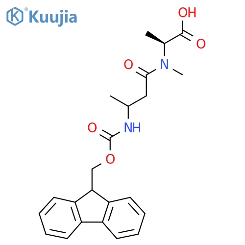 (2S)-2-3-({(9H-fluoren-9-yl)methoxycarbonyl}amino)-N-methylbutanamidopropanoic acid structure