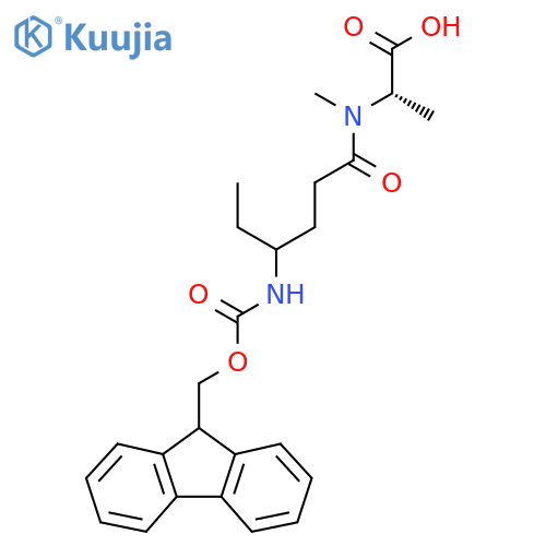 (2S)-2-4-({(9H-fluoren-9-yl)methoxycarbonyl}amino)-N-methylhexanamidopropanoic acid structure