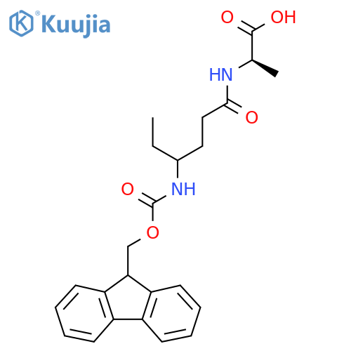 (2R)-2-4-({(9H-fluoren-9-yl)methoxycarbonyl}amino)hexanamidopropanoic acid structure