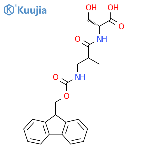 (2R)-2-3-({(9H-fluoren-9-yl)methoxycarbonyl}amino)-2-methylpropanamido-3-hydroxypropanoic acid structure