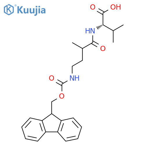 (2S)-2-4-({(9H-fluoren-9-yl)methoxycarbonyl}amino)-2-methylbutanamido-3-methylbutanoic acid structure