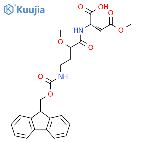 (2S)-2-4-({(9H-fluoren-9-yl)methoxycarbonyl}amino)-2-methoxybutanamido-4-methoxy-4-oxobutanoic acid structure