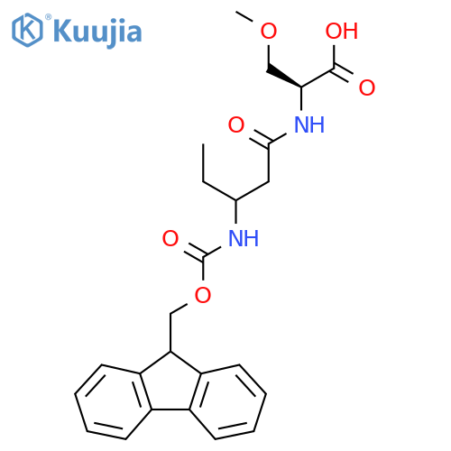 (2S)-2-3-({(9H-fluoren-9-yl)methoxycarbonyl}amino)pentanamido-3-methoxypropanoic acid structure