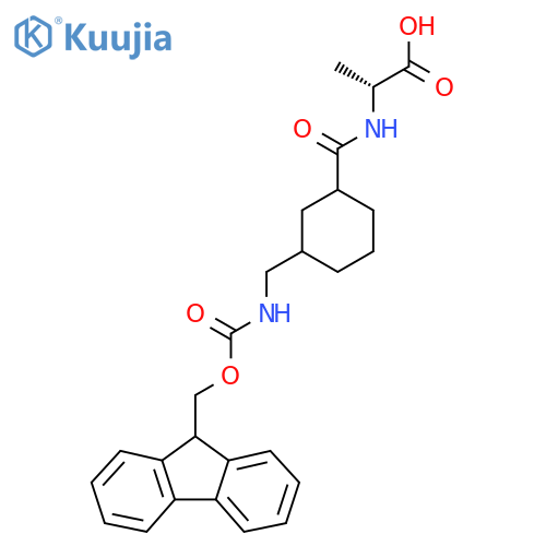 (2R)-2-({3-({(9H-fluoren-9-yl)methoxycarbonyl}amino)methylcyclohexyl}formamido)propanoic acid structure