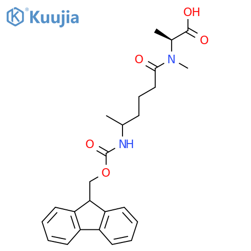 (2S)-2-5-({(9H-fluoren-9-yl)methoxycarbonyl}amino)-N-methylhexanamidopropanoic acid structure
