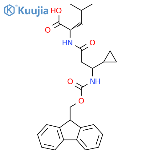 (2S)-2-3-cyclopropyl-3-({(9H-fluoren-9-yl)methoxycarbonyl}amino)propanamido-4-methylpentanoic acid structure