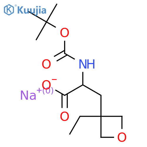 sodium 2-{(tert-butoxy)carbonylamino}-3-(3-ethyloxetan-3-yl)propanoate structure