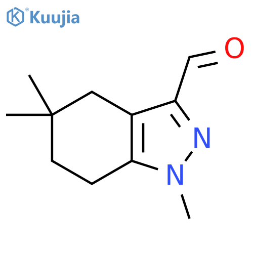 1,5,5-trimethyl-4,5,6,7-tetrahydro-1H-indazole-3-carbaldehyde structure
