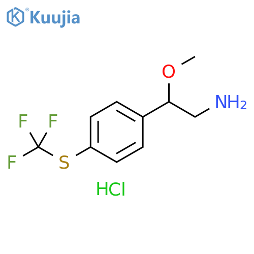 2-methoxy-2-{4-(trifluoromethyl)sulfanylphenyl}ethan-1-amine hydrochloride structure