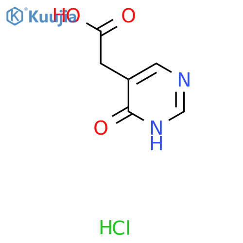2-(6-oxo-1,6-dihydropyrimidin-5-yl)acetic acid hydrochloride structure