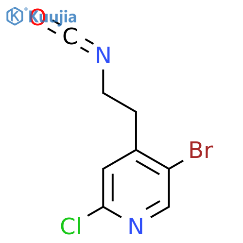5-bromo-2-chloro-4-(2-isocyanatoethyl)pyridine structure