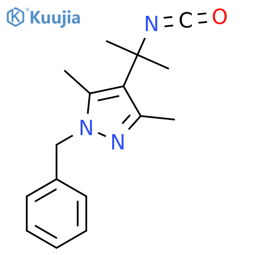 1-benzyl-4-(2-isocyanatopropan-2-yl)-3,5-dimethyl-1H-pyrazole structure