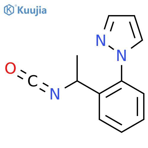 1-2-(1-isocyanatoethyl)phenyl-1H-pyrazole structure