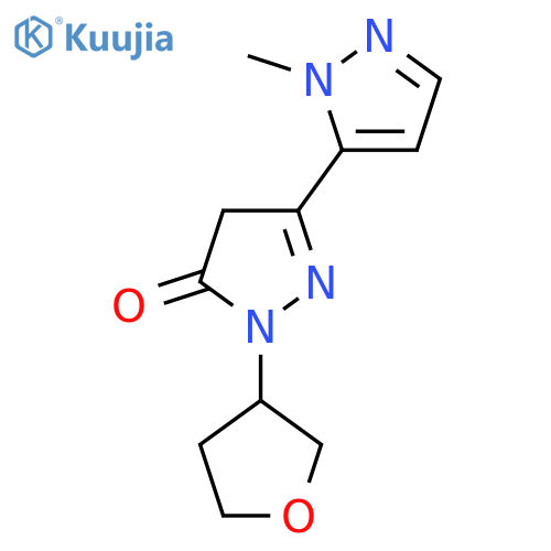 3-(1-methyl-1H-pyrazol-5-yl)-1-(oxolan-3-yl)-4,5-dihydro-1H-pyrazol-5-one structure