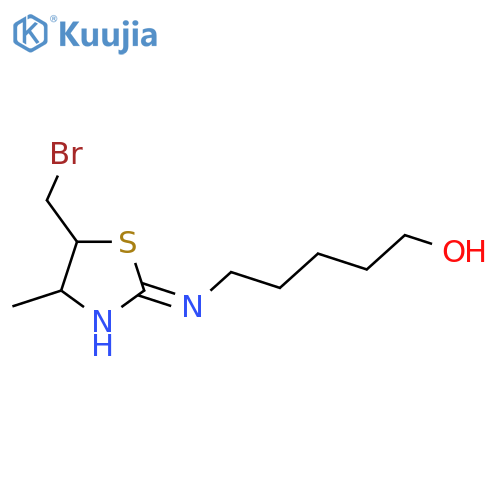 5-{5-(bromomethyl)-4-methyl-4,5-dihydro-1,3-thiazol-2-ylamino}pentan-1-ol structure