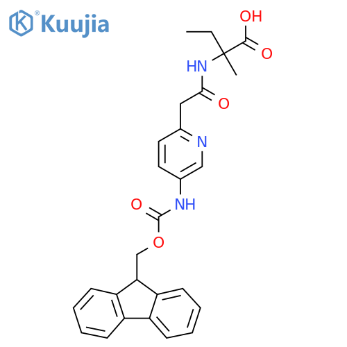 2-{2-5-({(9H-fluoren-9-yl)methoxycarbonyl}amino)pyridin-2-ylacetamido}-2-methylbutanoic acid structure