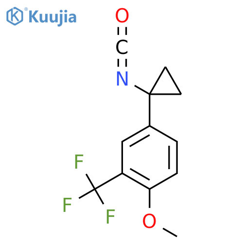 4-(1-isocyanatocyclopropyl)-1-methoxy-2-(trifluoromethyl)benzene structure