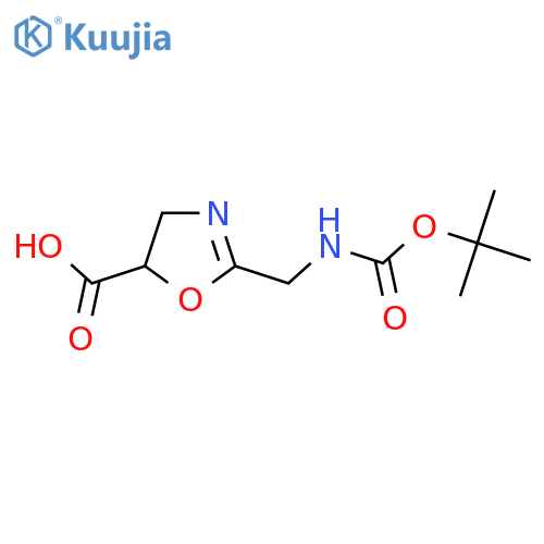 2-({[(Tert-butoxy)carbonyl]amino}methyl)-4,5-dihydro-1,3-oxazole-5-carboxylic acid structure