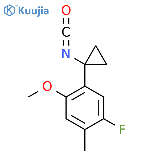 1-fluoro-5-(1-isocyanatocyclopropyl)-4-methoxy-2-methylbenzene structure