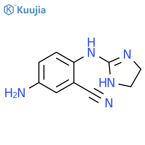 5-amino-2-(4,5-dihydro-1H-imidazol-2-yl)aminobenzonitrile structure