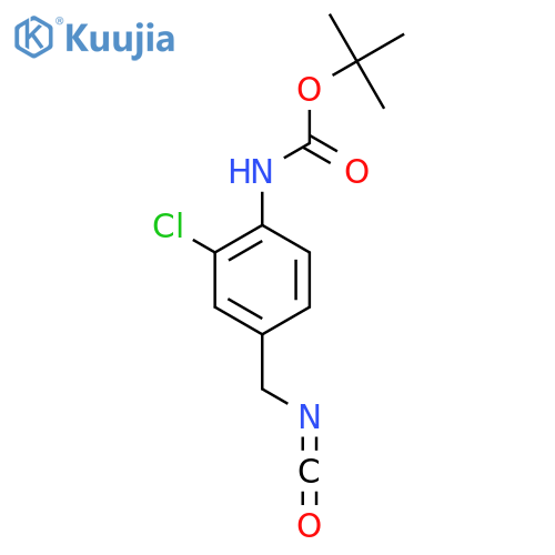 tert-butyl N-2-chloro-4-(isocyanatomethyl)phenylcarbamate structure
