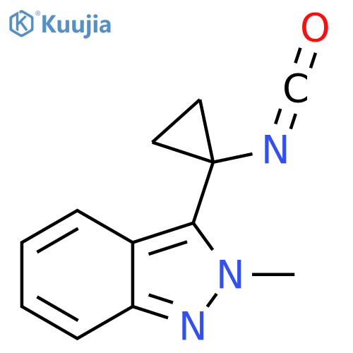 3-(1-isocyanatocyclopropyl)-2-methyl-2H-indazole structure