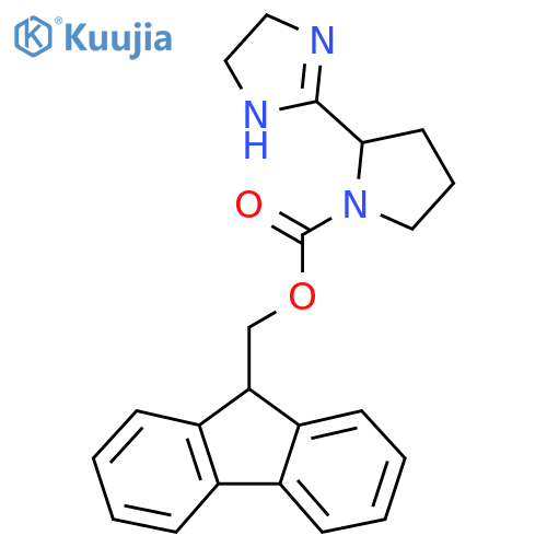 9H-fluoren-9-ylmethyl 2-(4,5-dihydro-1H-imidazol-2-yl)pyrrolidine-1-carboxylate structure