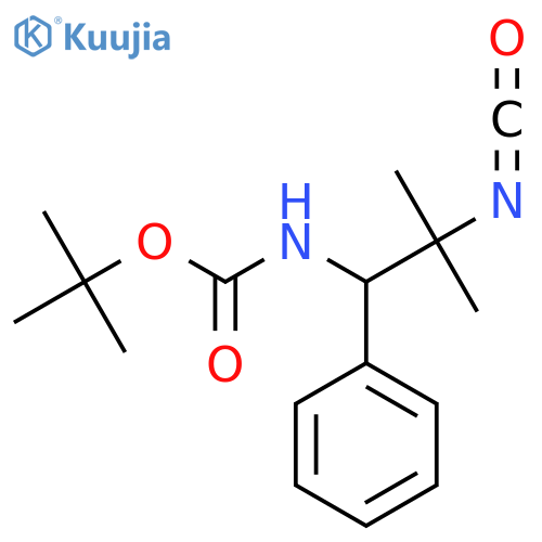 tert-butyl N-(2-isocyanato-2-methyl-1-phenylpropyl)carbamate structure