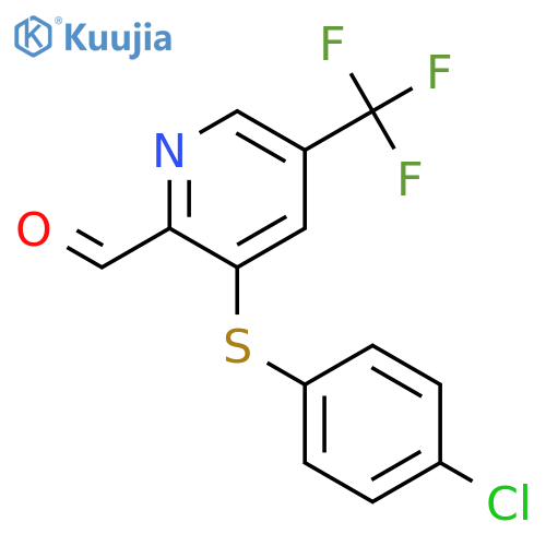 3-[(4-Chlorophenyl)thio]-5-(trifluoromethyl)pyridine-2-carbaldehyde structure
