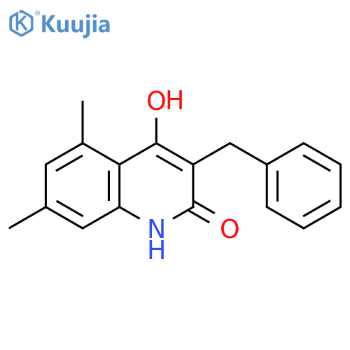 2(1H)-Quinolinone, 4-hydroxy-5,7-dimethyl-3-(phenylmethyl)- structure