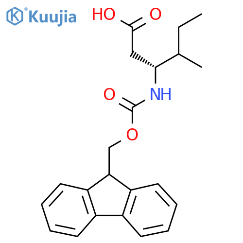 (3R)-3-({(9H-fluoren-9-yl)methoxycarbonyl}amino)-4-methylhexanoic acid structure
