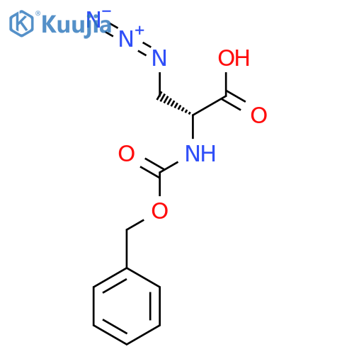 (2R)-3-azido-2-{(benzyloxy)carbonylamino}propanoic acid structure