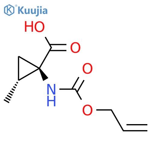 rac-(1R,2R)-2-methyl-1-{(prop-2-en-1-yloxy)carbonylamino}cyclopropane-1-carboxylic acid structure