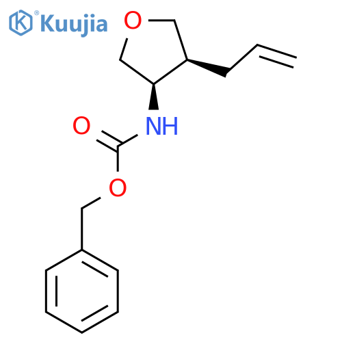 rac-benzyl N-(3R,4S)-4-(prop-2-en-1-yl)oxolan-3-ylcarbamate structure