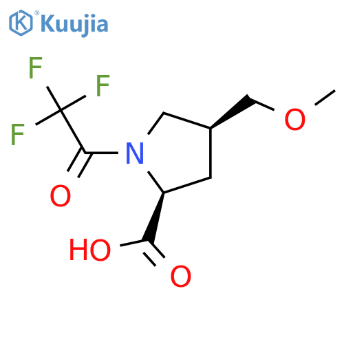 (2S,4S)-4-(methoxymethyl)-1-(2,2,2-trifluoroacetyl)pyrrolidine-2-carboxylic acid structure