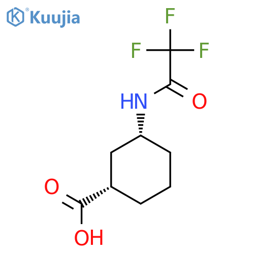 (1S,3R)-3-(2,2,2-trifluoroacetamido)cyclohexane-1-carboxylic acid structure