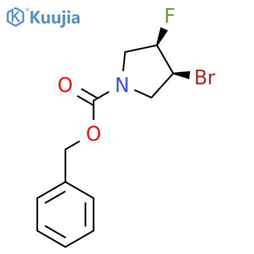 rac-benzyl (3R,4S)-3-bromo-4-fluoropyrrolidine-1-carboxylate structure