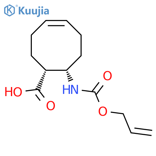 rac-(1R,8S)-8-{(prop-2-en-1-yloxy)carbonylamino}cyclooct-4-ene-1-carboxylic acid structure