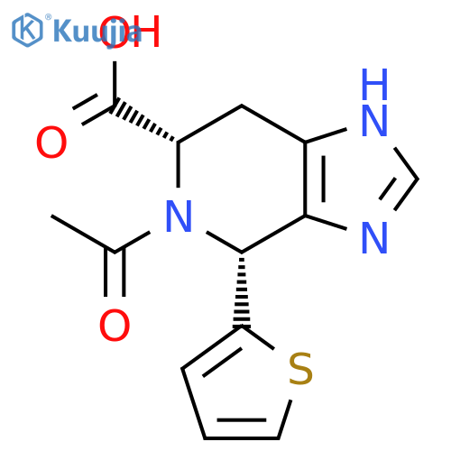 rac-(4R,6S)-5-acetyl-4-(thiophen-2-yl)-1H,4H,5H,6H,7H-imidazo4,5-cpyridine-6-carboxylic acid structure