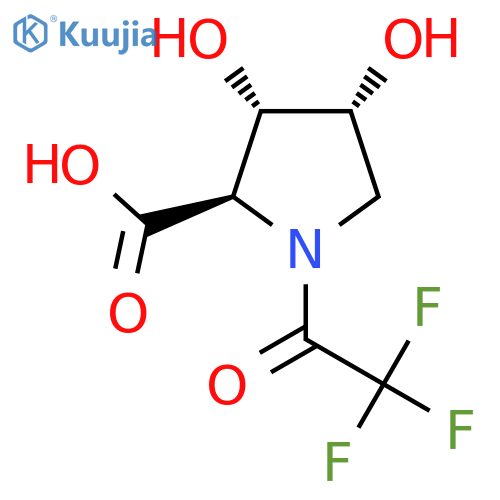 rac-(2R,3S,4R)-3,4-dihydroxy-1-(2,2,2-trifluoroacetyl)pyrrolidine-2-carboxylic acid structure