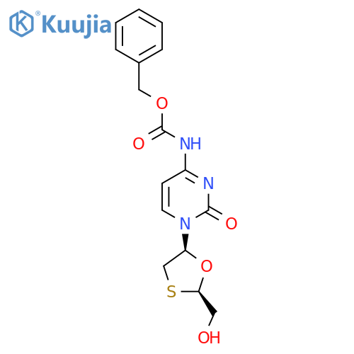 benzyl N-{1-(2R,5S)-2-(hydroxymethyl)-1,3-oxathiolan-5-yl-2-oxo-1,2-dihydropyrimidin-4-yl}carbamate structure