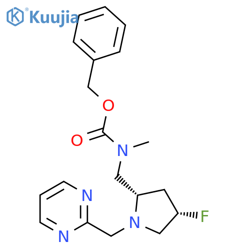 benzyl N-{(2S,4S)-4-fluoro-1-(pyrimidin-2-yl)methylpyrrolidin-2-ylmethyl}-N-methylcarbamate structure