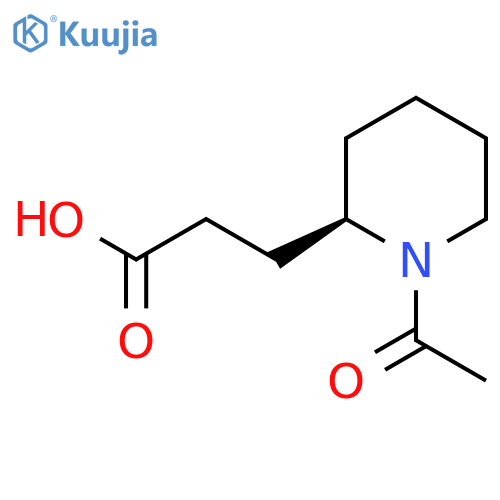 3-[(2R)-1-acetylpiperidin-2-yl]propanoic acid structure