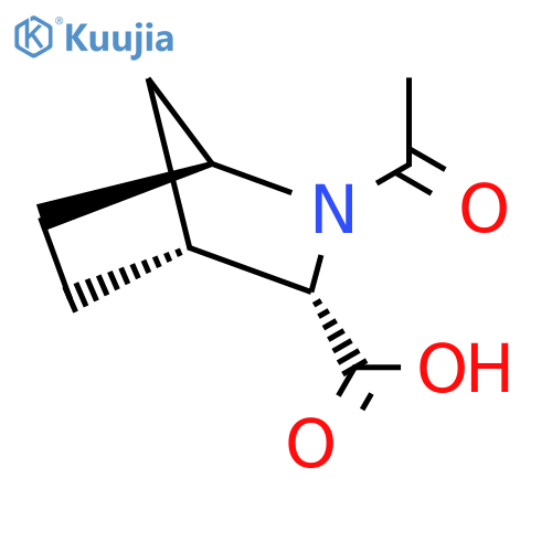 rac-(1R,3R,4S)-2-acetyl-2-azabicyclo[2.2.1]heptane-3-carboxylic acid structure