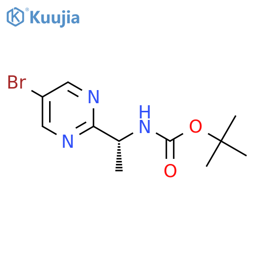 tert-butyl N-(1R)-1-(5-bromopyrimidin-2-yl)ethylcarbamate structure