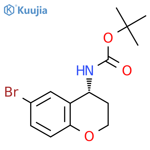 tert-butyl N-(4R)-6-bromo-3,4-dihydro-2H-1-benzopyran-4-ylcarbamate structure