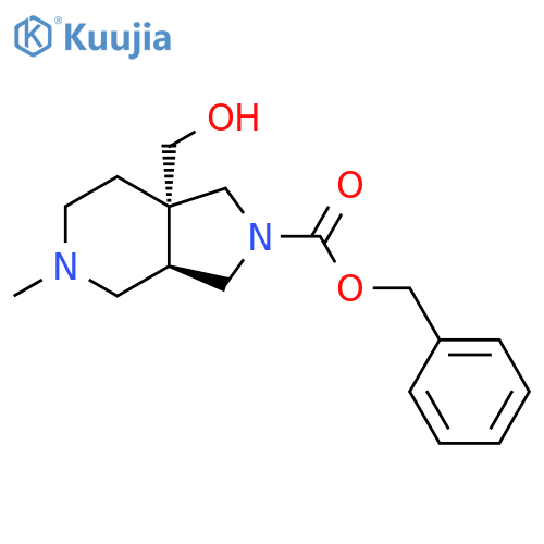 rac-benzyl (3aR,7aS)-7a-(hydroxymethyl)-5-methyl-octahydro-1H-pyrrolo[3,4-c]pyridine-2-carboxylate structure
