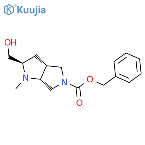 rac-benzyl (2R,3aR,6aR)-2-(hydroxymethyl)-1-methyl-octahydropyrrolo2,3-cpyrrole-5-carboxylate structure