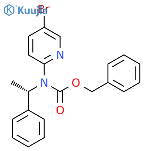 benzyl N-(5-bromopyridin-2-yl)-N-(1S)-1-phenylethylcarbamate structure